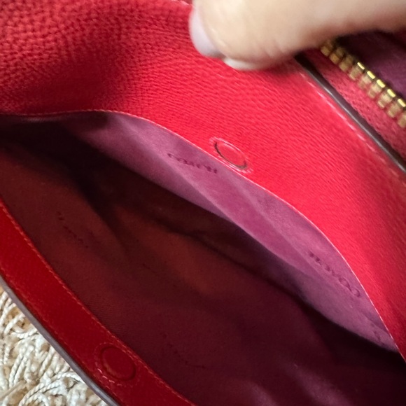Like New Coach Chase Red Leather Crossbody Bag - Picture 3 of 6